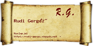 Rudi Gergő névjegykártya